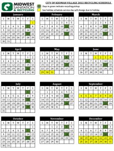 Keomah Village - 2022 Midwest Sanitation Calendar