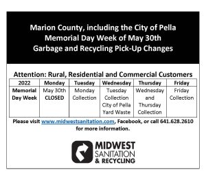 Marion County Memorial Day Schedule