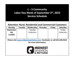L-S Community Labor Day Schedule