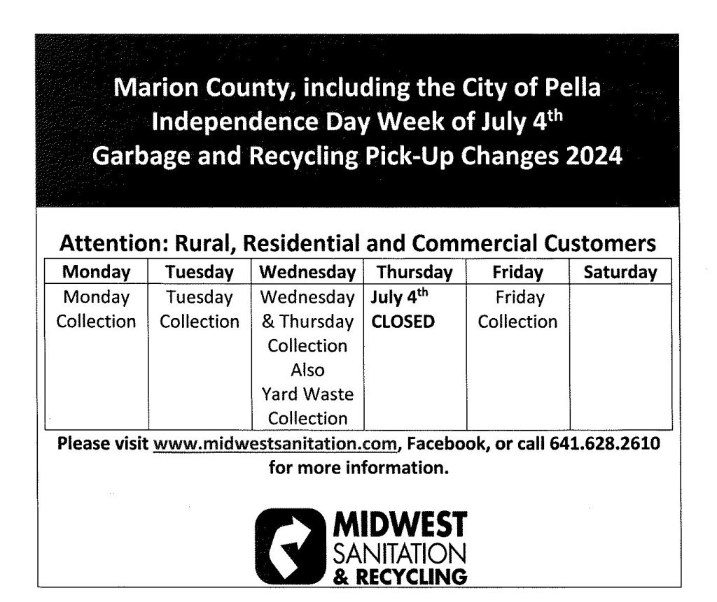 Marion County - July 4th, 2024 Schedule