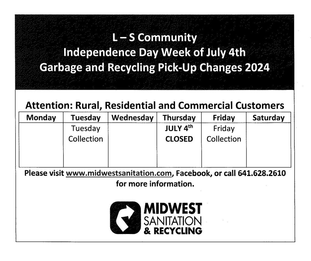 L-S Community - July 4th, 2024 Schedule