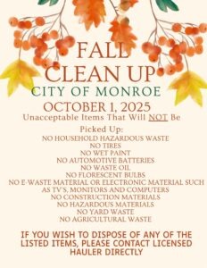Monroe 2025 Fall Clean Up
